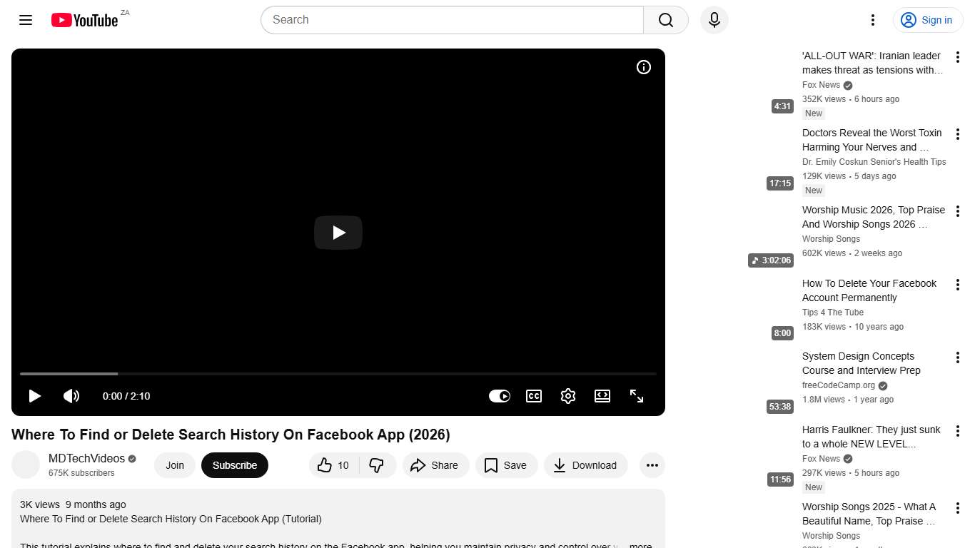 Where To Find or Delete Search History On Facebook App (2026) - YouTube